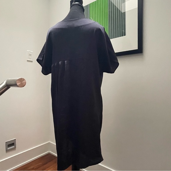 Topshop Navy Silk Shift Dress - Picture 6 of 7